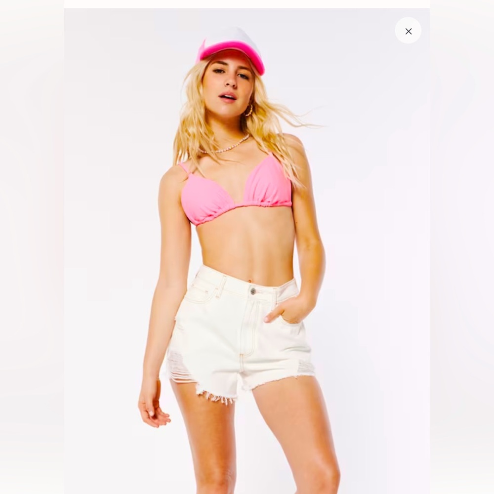 Hollister String Triangle Bikini Top and High-Leg Bikini Bottom Size M NWOT